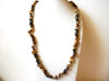 Vintage Hematite Tigers Eye Jasper Chips Necklace 82020