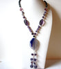 Vintage Onyx Quartz Amethyst Necklace 82120