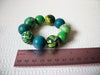 Vintage Wood Paper Beads Chunky Bracelet 82120