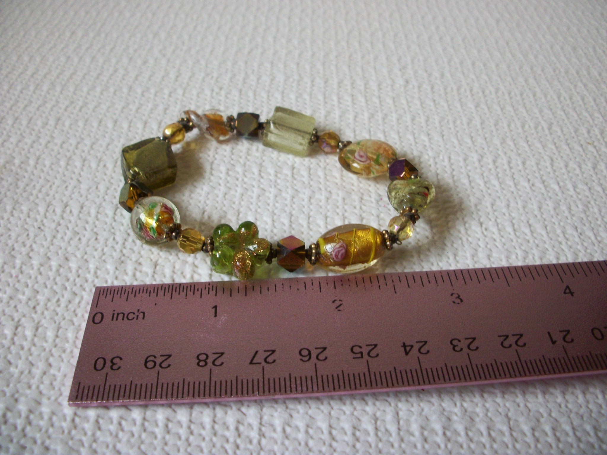 Vintage Glass Lamp Work Shell Bracelet 82120