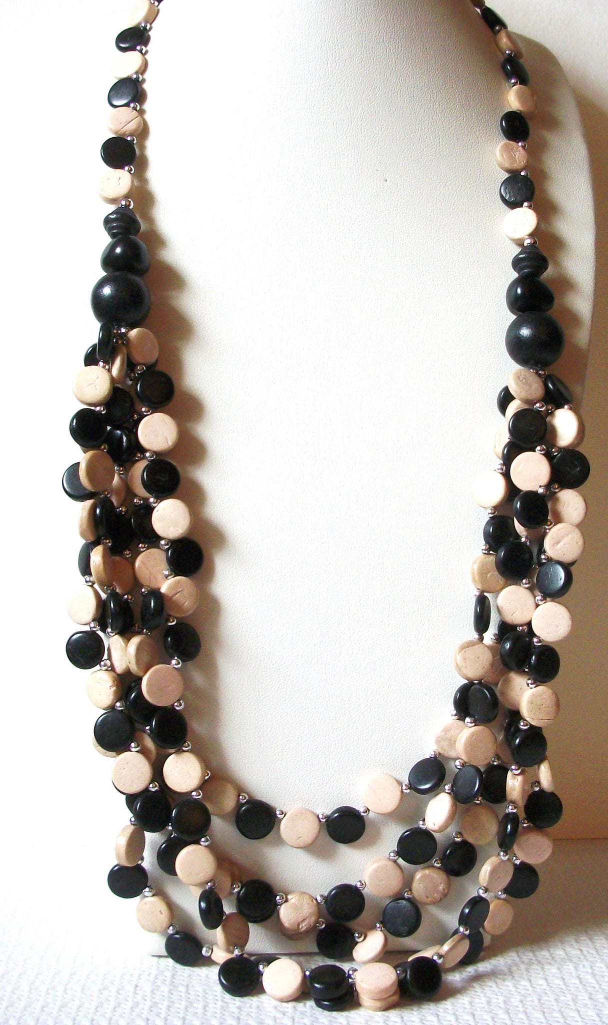 Vintage Chunky Wood Necklace 82220