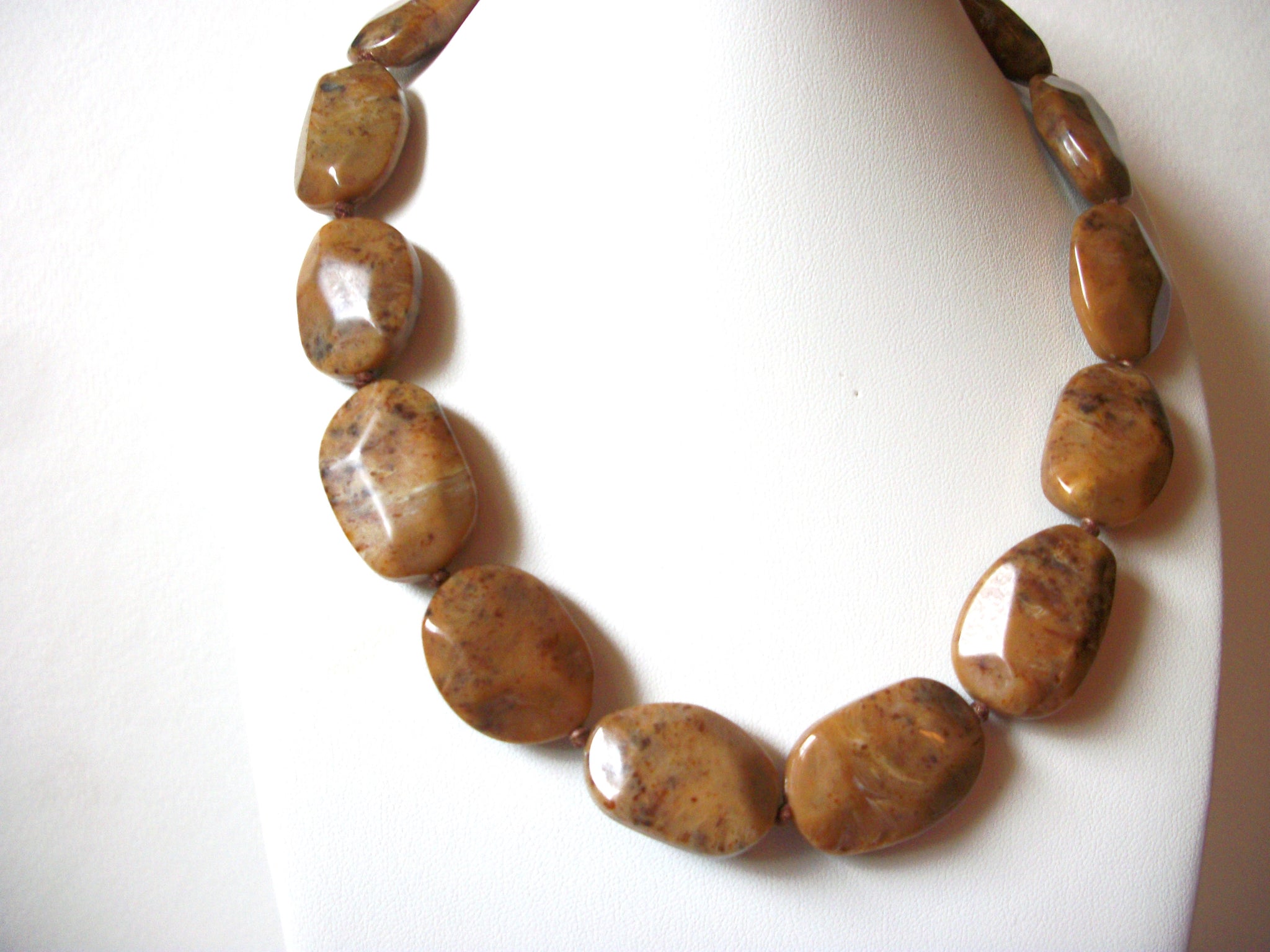 Vintage Brown Nuggets Necklace 82220