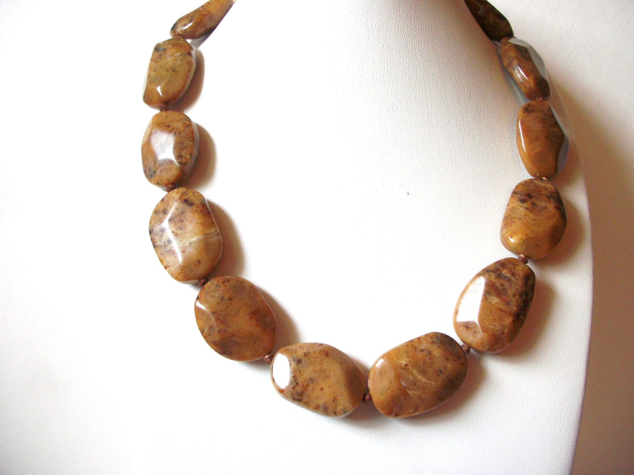 Vintage Brown Nuggets Necklace 82220