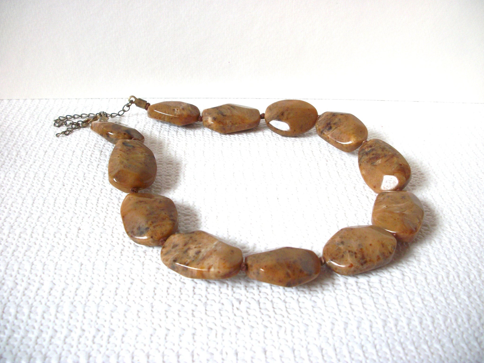 Vintage Brown Nuggets Necklace 82220