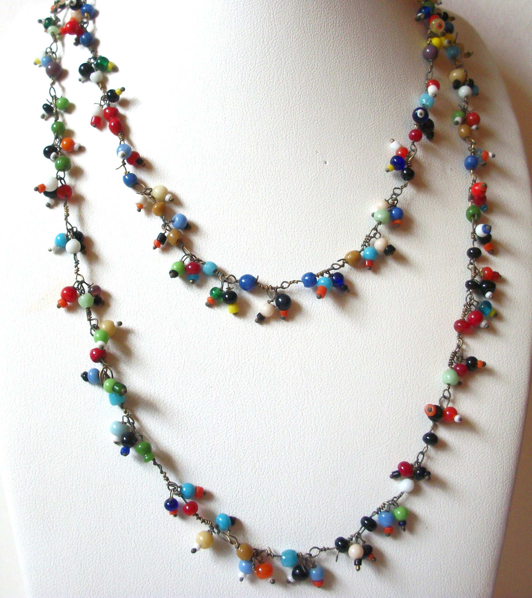 Colorful Southwestern Glass Necklace 82220