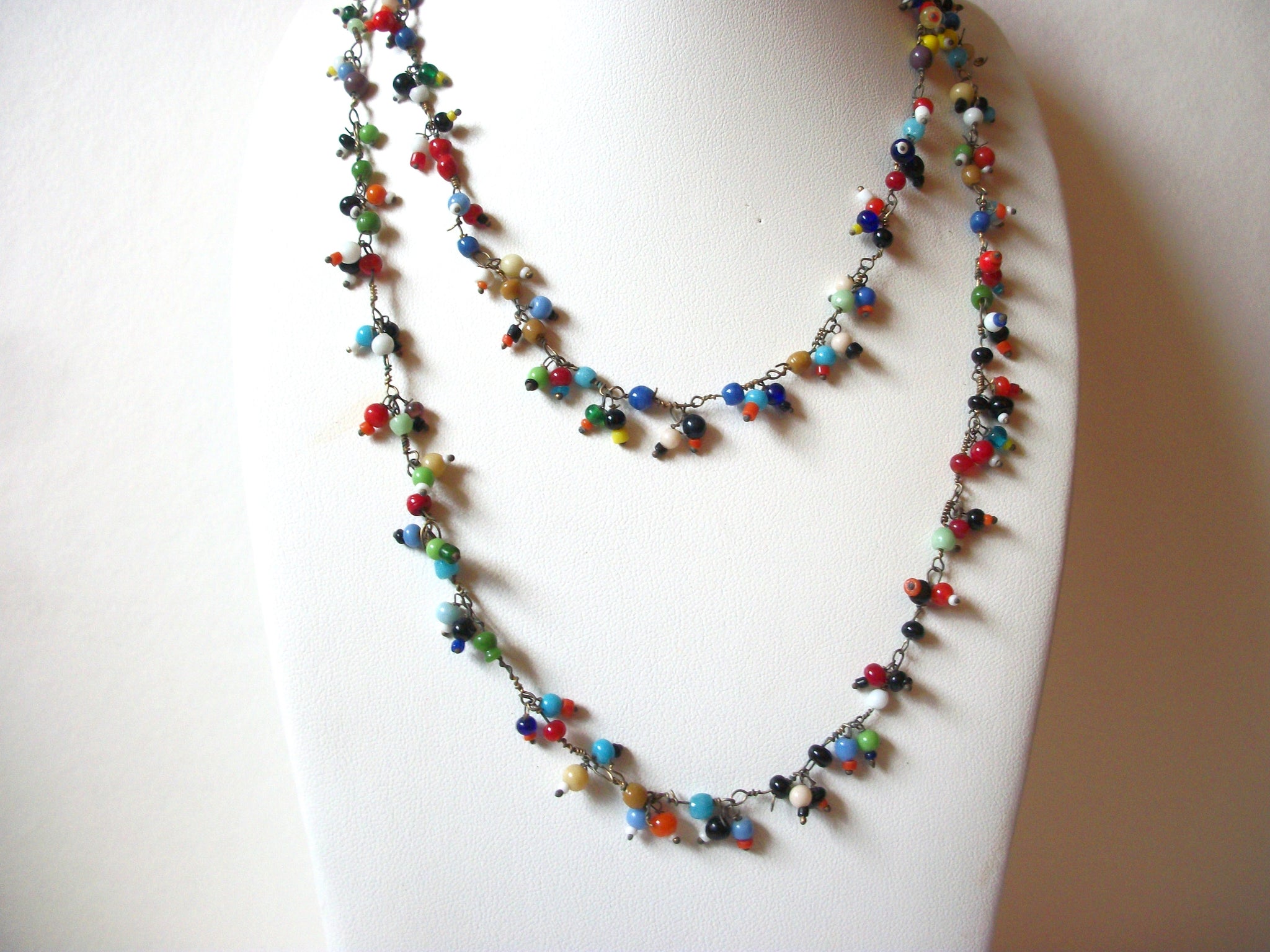 Colorful Southwestern Glass Necklace 82220