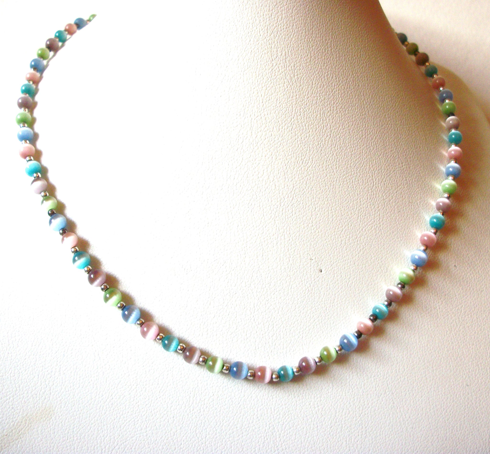 Vintage Pastel Glass Necklace 82220