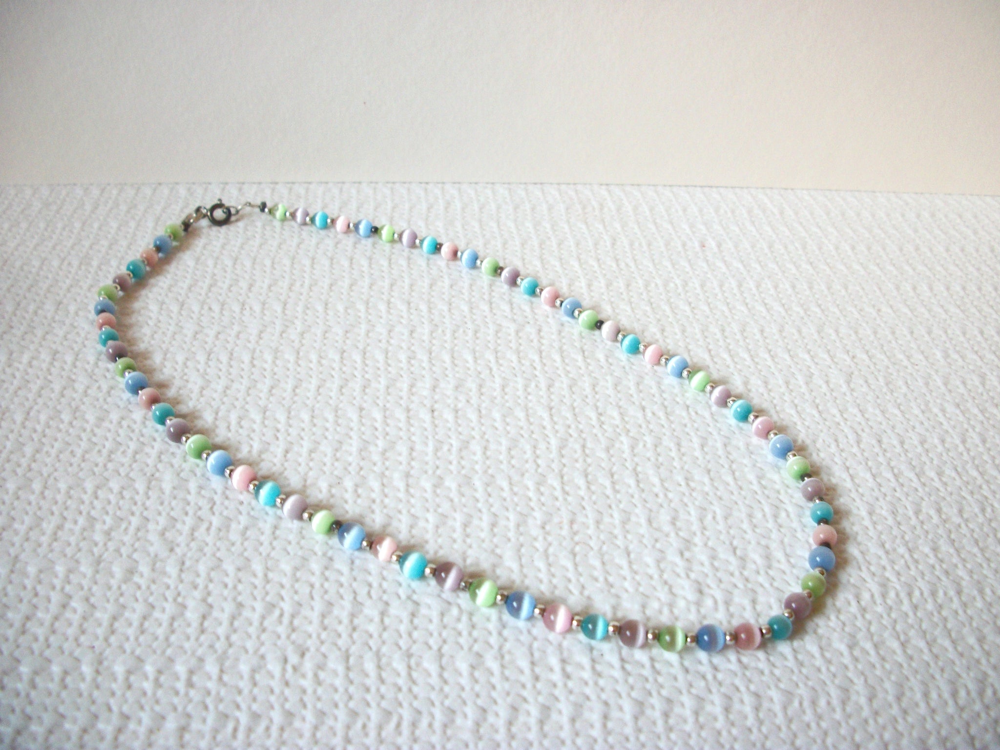 Vintage Pastel Glass Necklace 82220