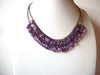 Vintage Copper Toned Purple Necklace 82220