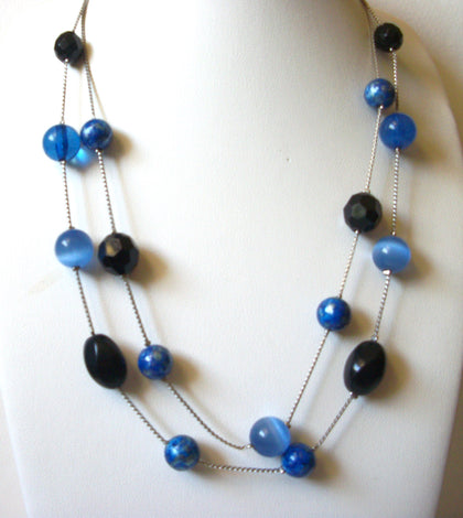 Retro Silver Blue Necklace 82320