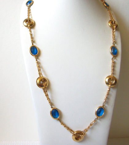 Retro Gold Blue Necklace 82320
