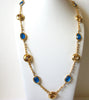 Retro Gold Blue Necklace 82320