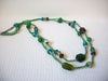 Retro Blue Green Glass Necklace 82420