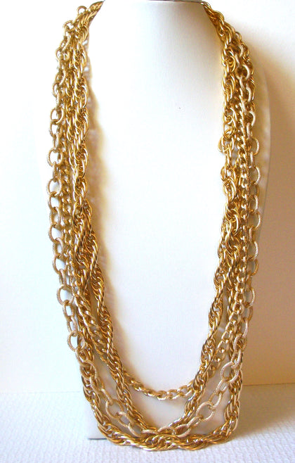 Vintage Massive Marked Gold Toned Links Necklace 82420