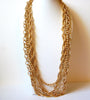 Vintage Massive Marked Gold Toned Links Necklace 82420