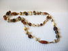 Retro Brown Beige Glass Necklace 82420