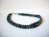 Vintage Darkest Midnight Blue Crystal Necklace Choker 82520