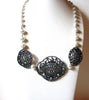 Retro Faux Pearl Scroll Work Necklace 82520