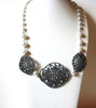 Retro Faux Pearl Scroll Work Necklace 82520