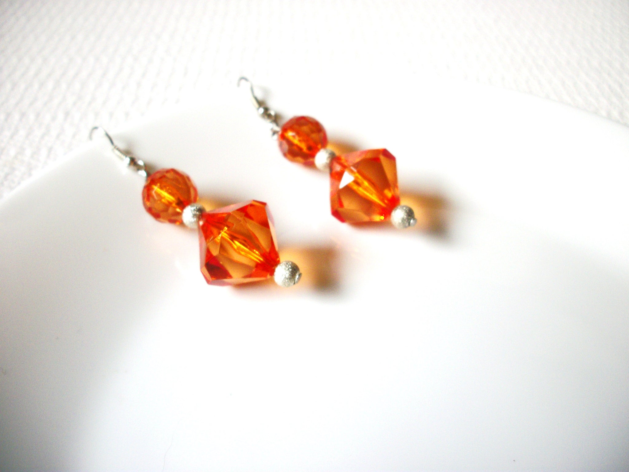 Retro Orange Dangle Earrings 82520