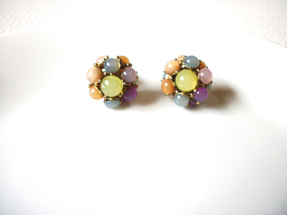 Vintage Colorful Lucite Cluster Earrings 82520
