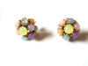 Vintage Colorful Lucite Cluster Earrings 82520