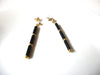 Vintage Gold Black Lucite Earrings 82520