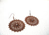 Retro Copper Toned Rhinestone Earrings 82520