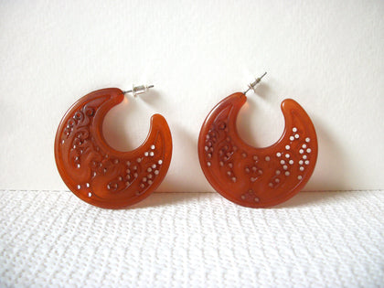 Retro Lucite Half Moon Earrings 82620