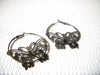 Large Vintage Butterfly Hoop Earrings 82620