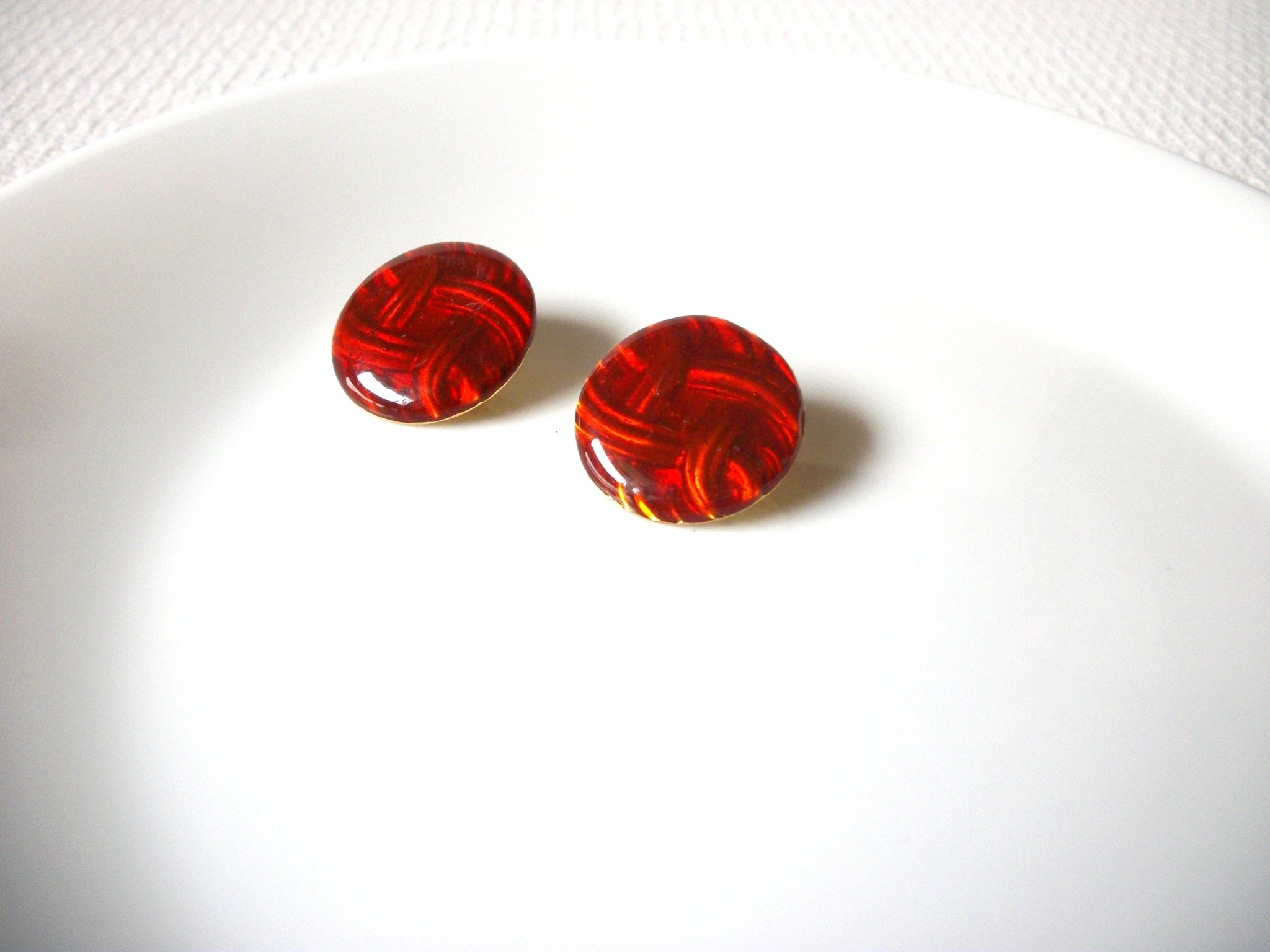 Retro Red Earrings 82620