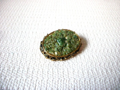 Vintage Aventurine Stone Brooch Pin 82720