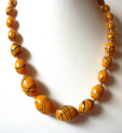 Retro Ocre Black Necklace 82720