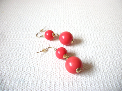 Retro Coral Orange Dangle Earrings 82620