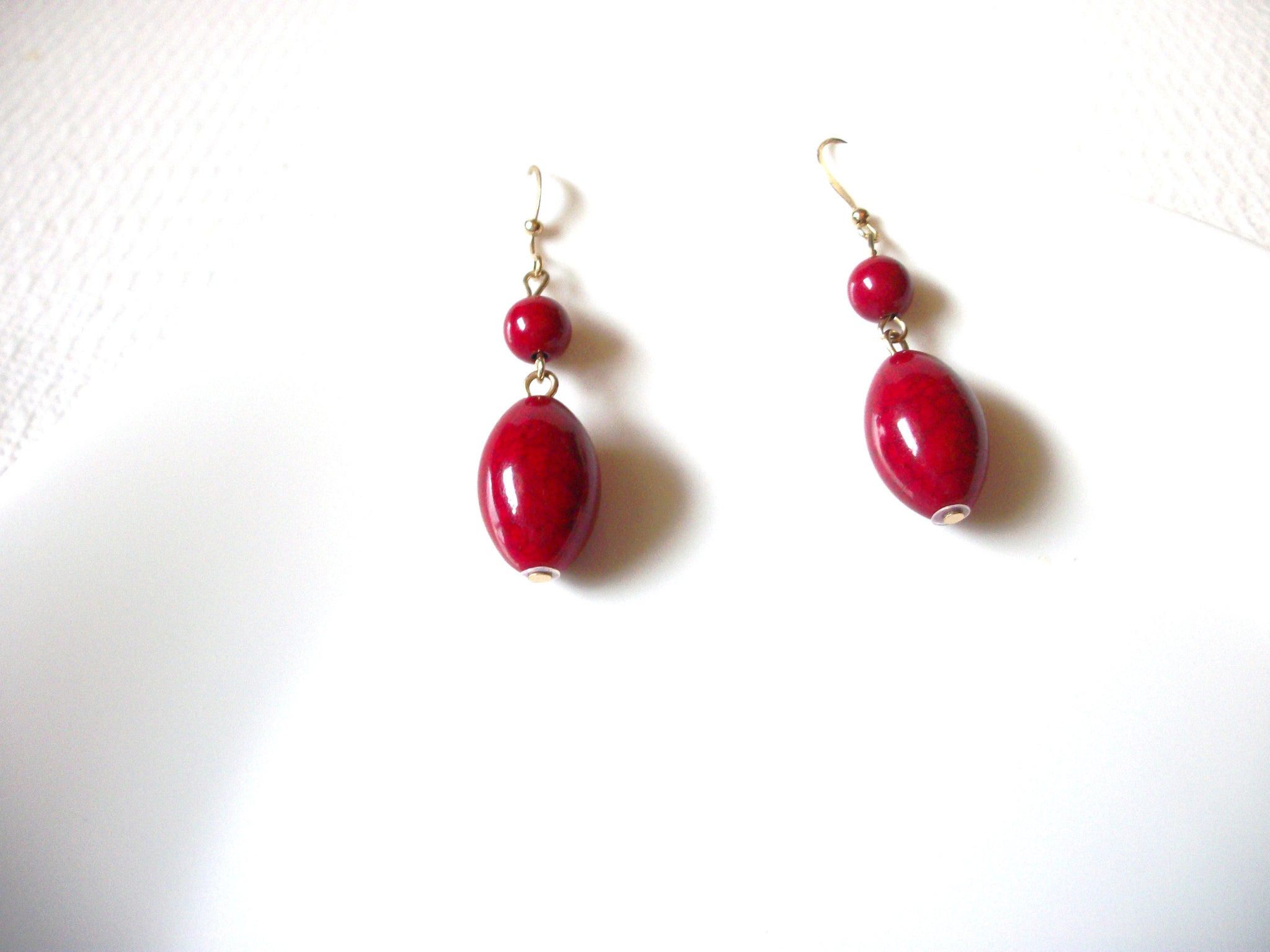 Retro Red Dangle Earrings 82620