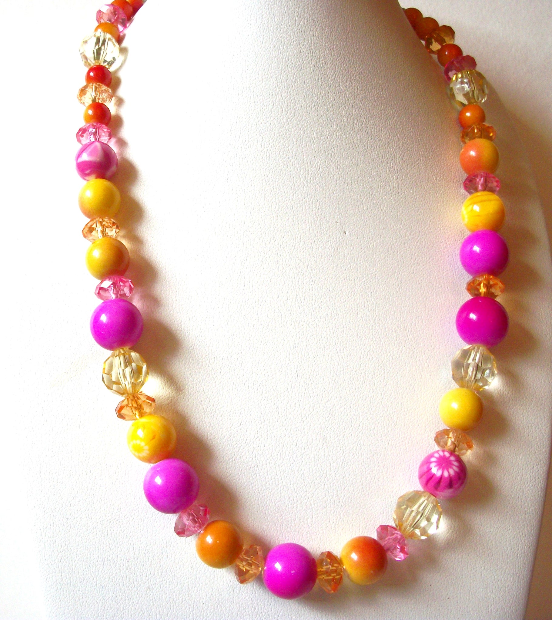 Retro Yellow Pink Orange Necklace 82720