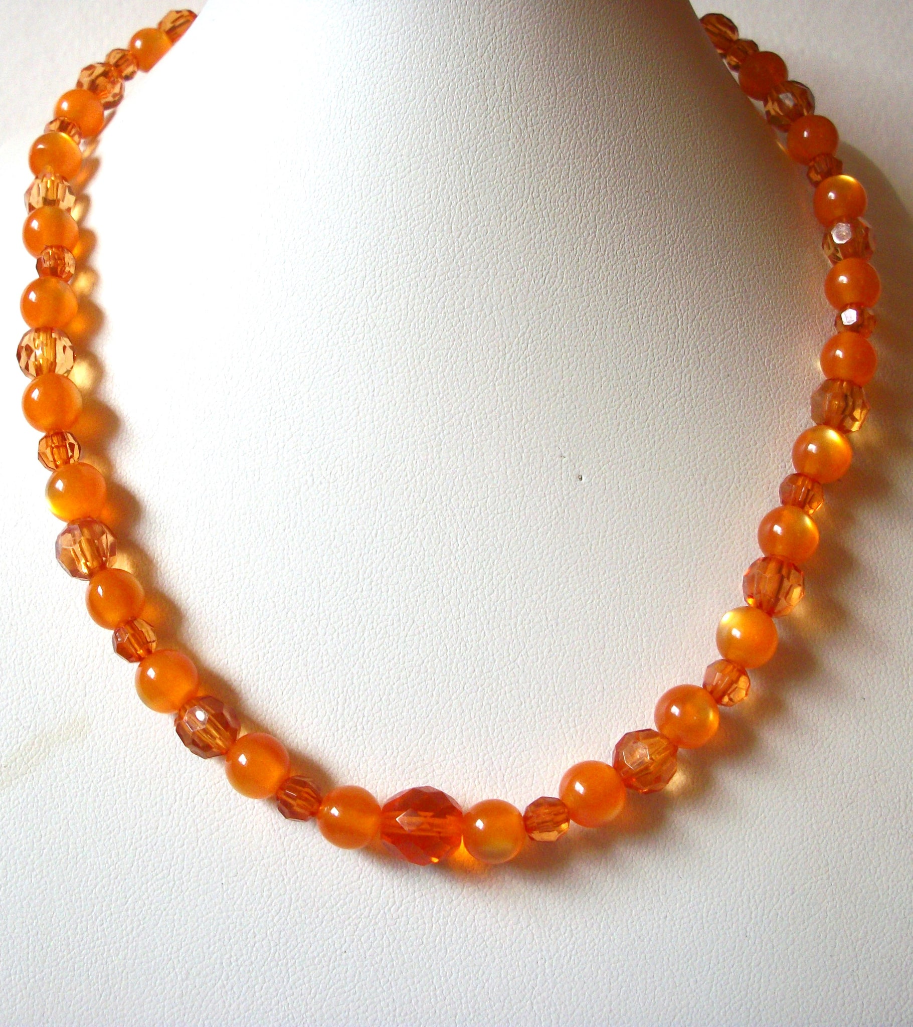 Retro Orange Moon Glow Necklace 82620