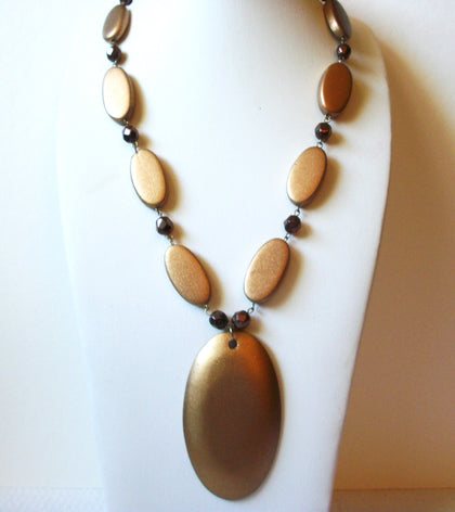 Vintage Gold Wood Necklace 82720