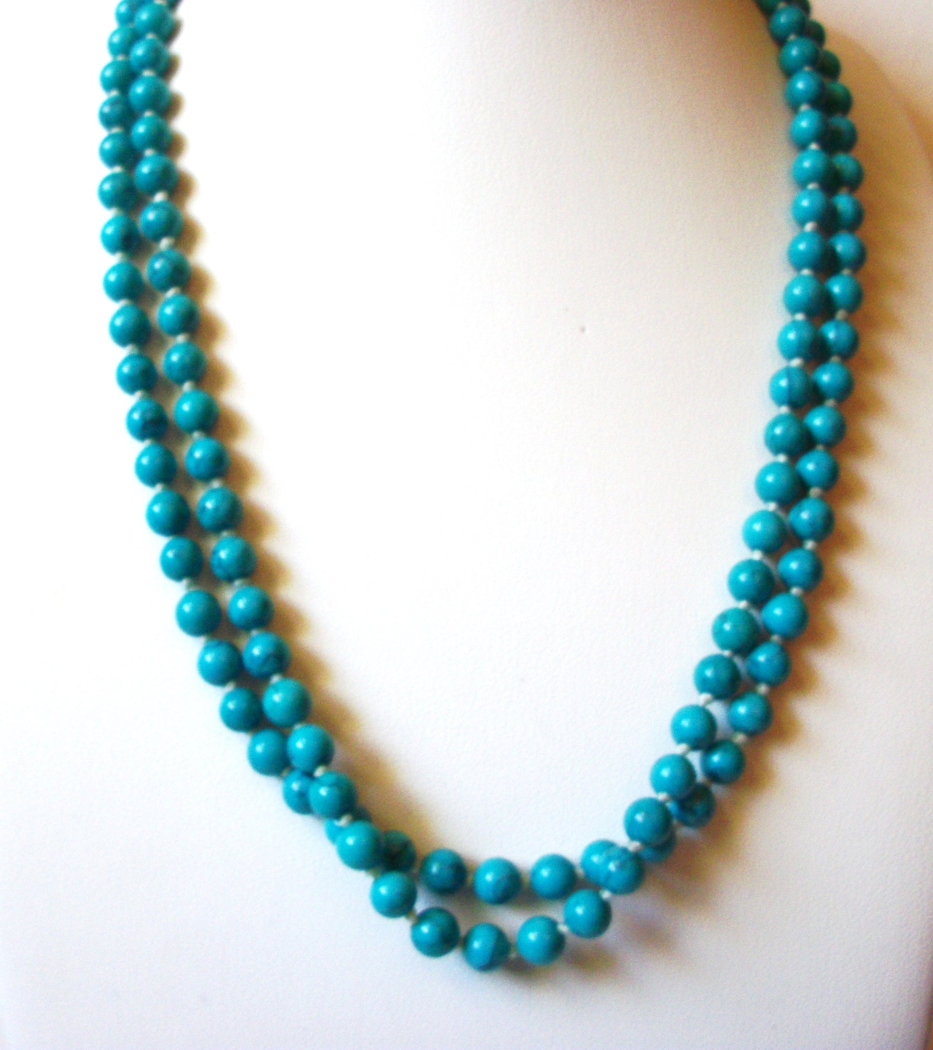 Vintage Turquoise Glass Necklace 82820