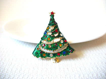 Vintage Rhinestones Christmas Tree Brooch 82820