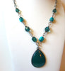 Retro Lucite Green Teal Necklace 82820