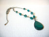 Retro Lucite Green Teal Necklace 82820