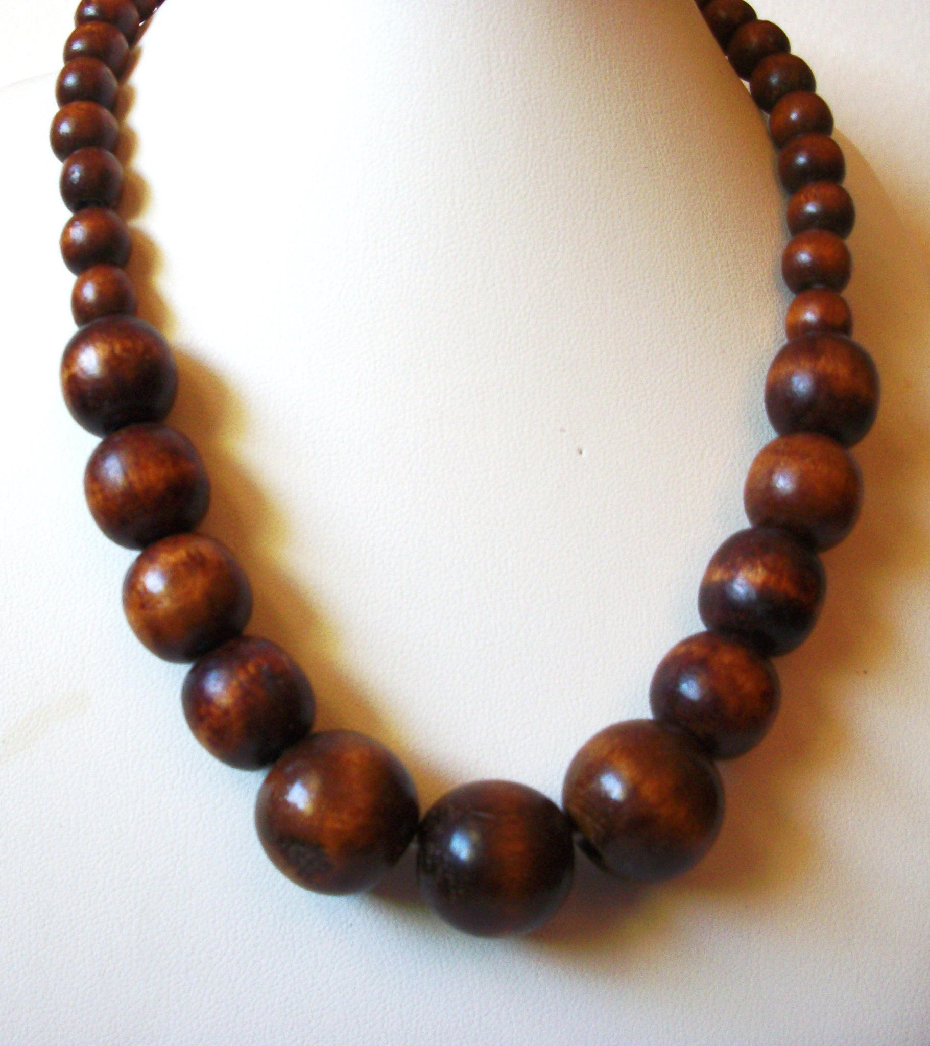 Vintage Organic Dark Wood Necklace 82920