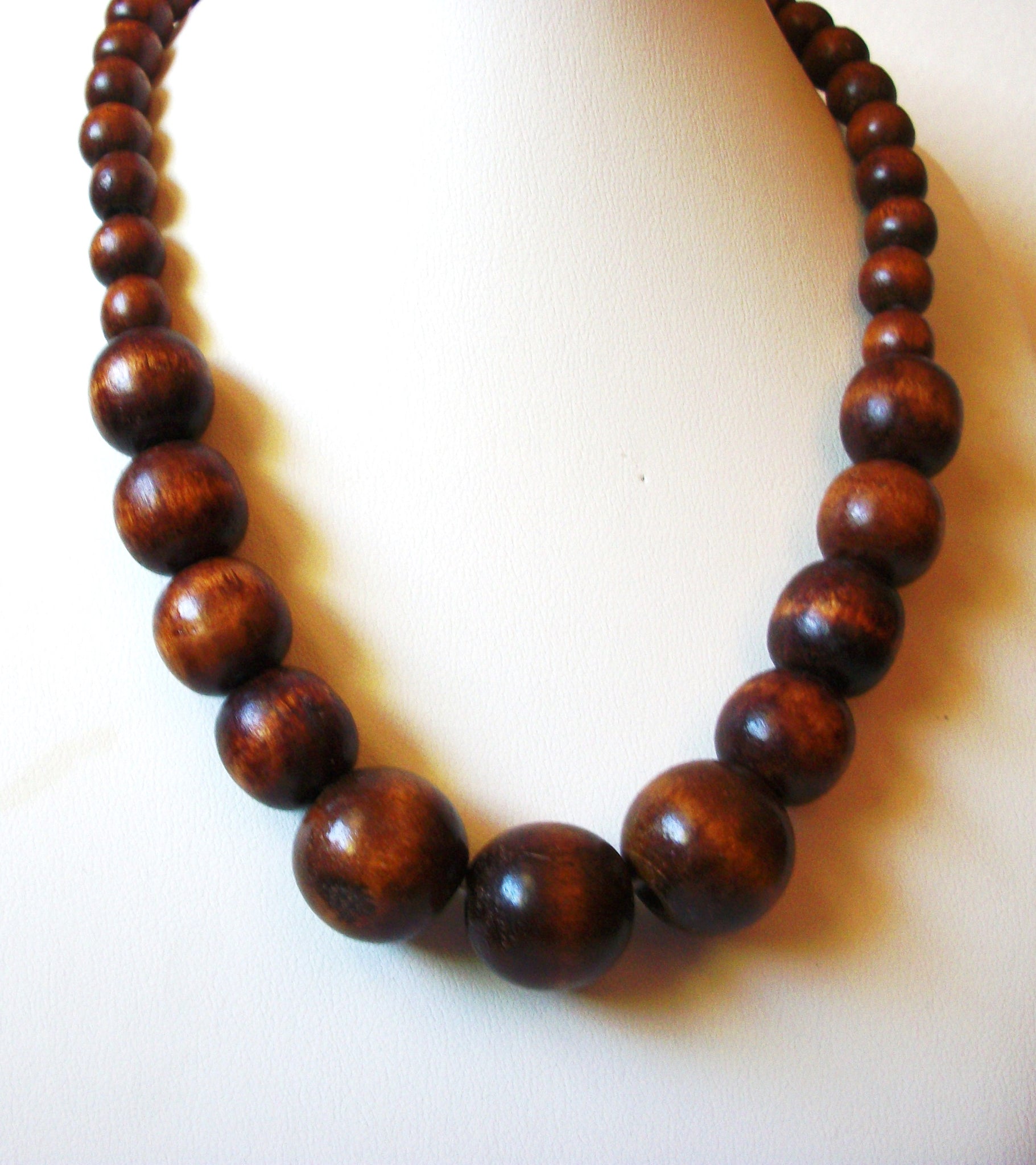 Vintage Organic Dark Wood Necklace 82920