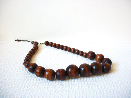 Vintage Organic Dark Wood Necklace 82920