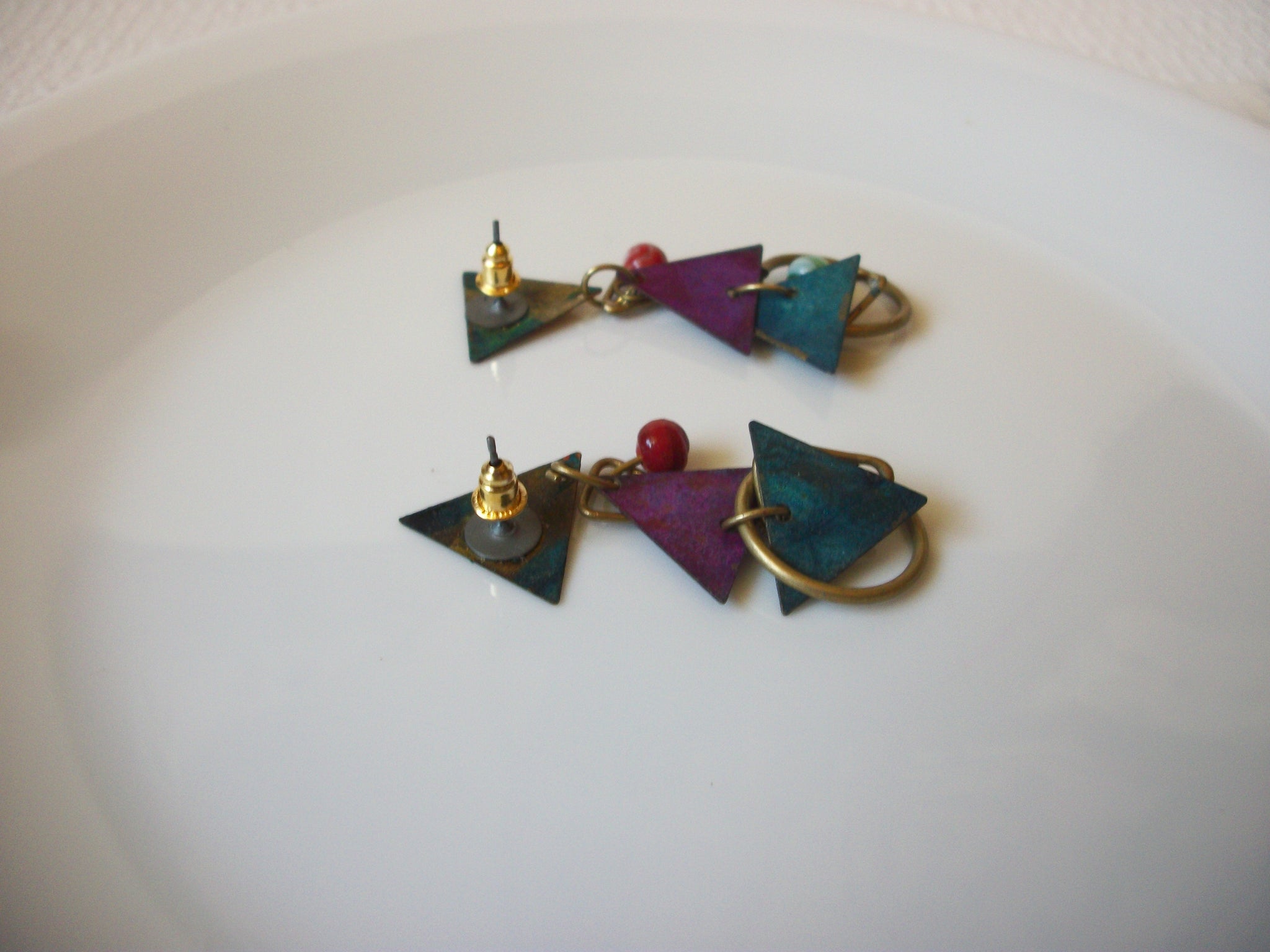 Vintage Ethnic Patina Earrings 82920