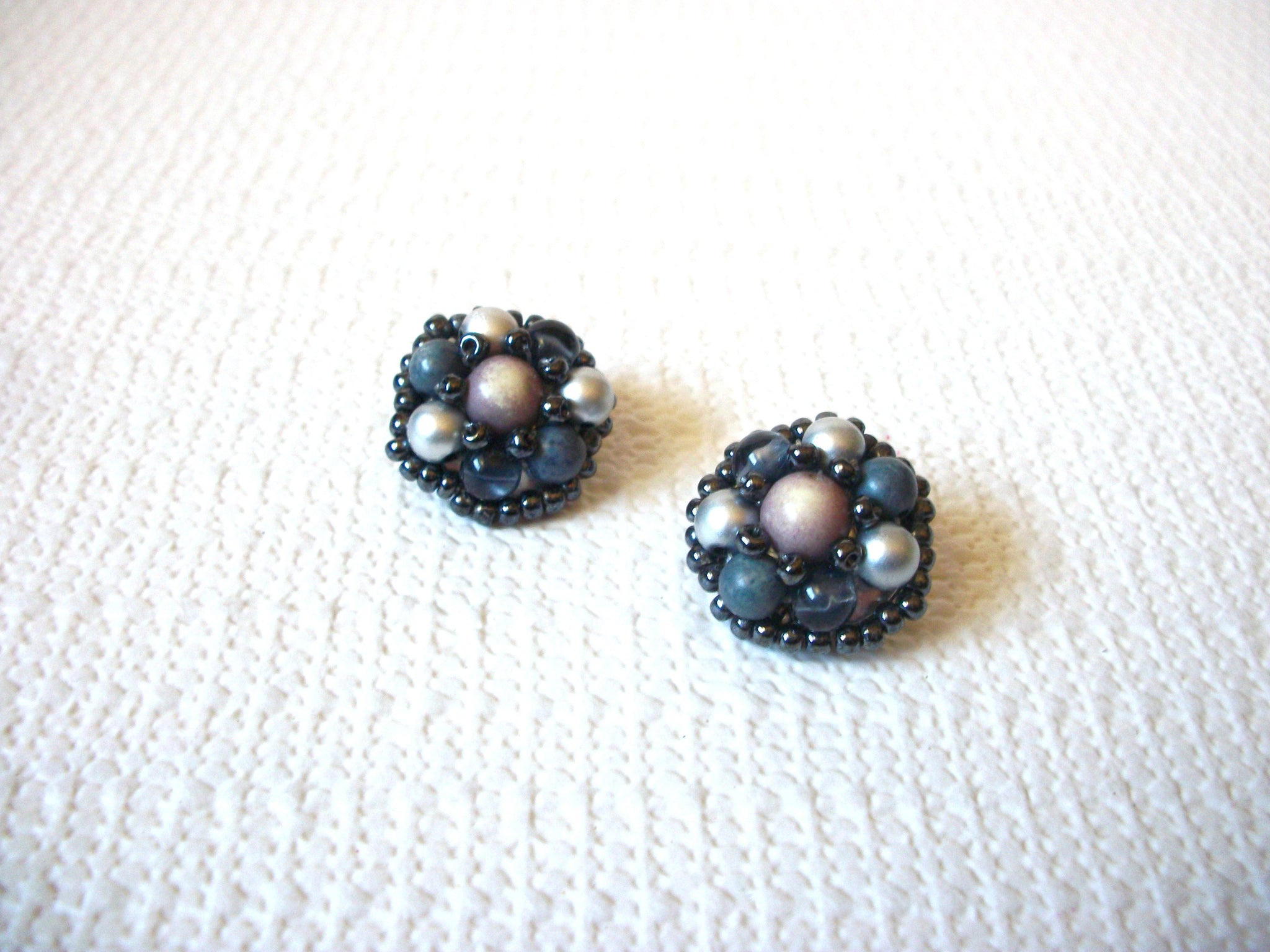 Vintage 1950s Cluster Pearl Earrings 91120