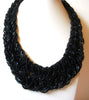 Vintage Hand Woven Glass Collar Necklace 83020
