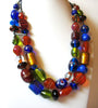 Vintage CHICO`s Glass Colorful Necklace 83020