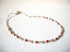 Retro Red White Silver Necklace 83020